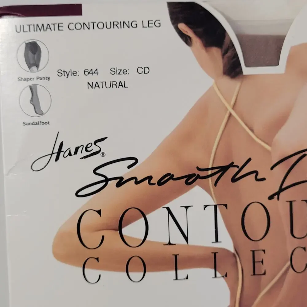 Vtg 1998 Hanes Smooth Illusions Ultimate Contouring Leg Pantyhose sz CD Natural